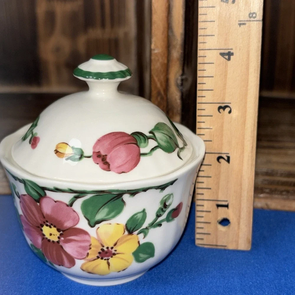Eschenbach Feinkeramik CERANOVA Sugar Bowl with Lid Hand Painted Inglaze Vintage
